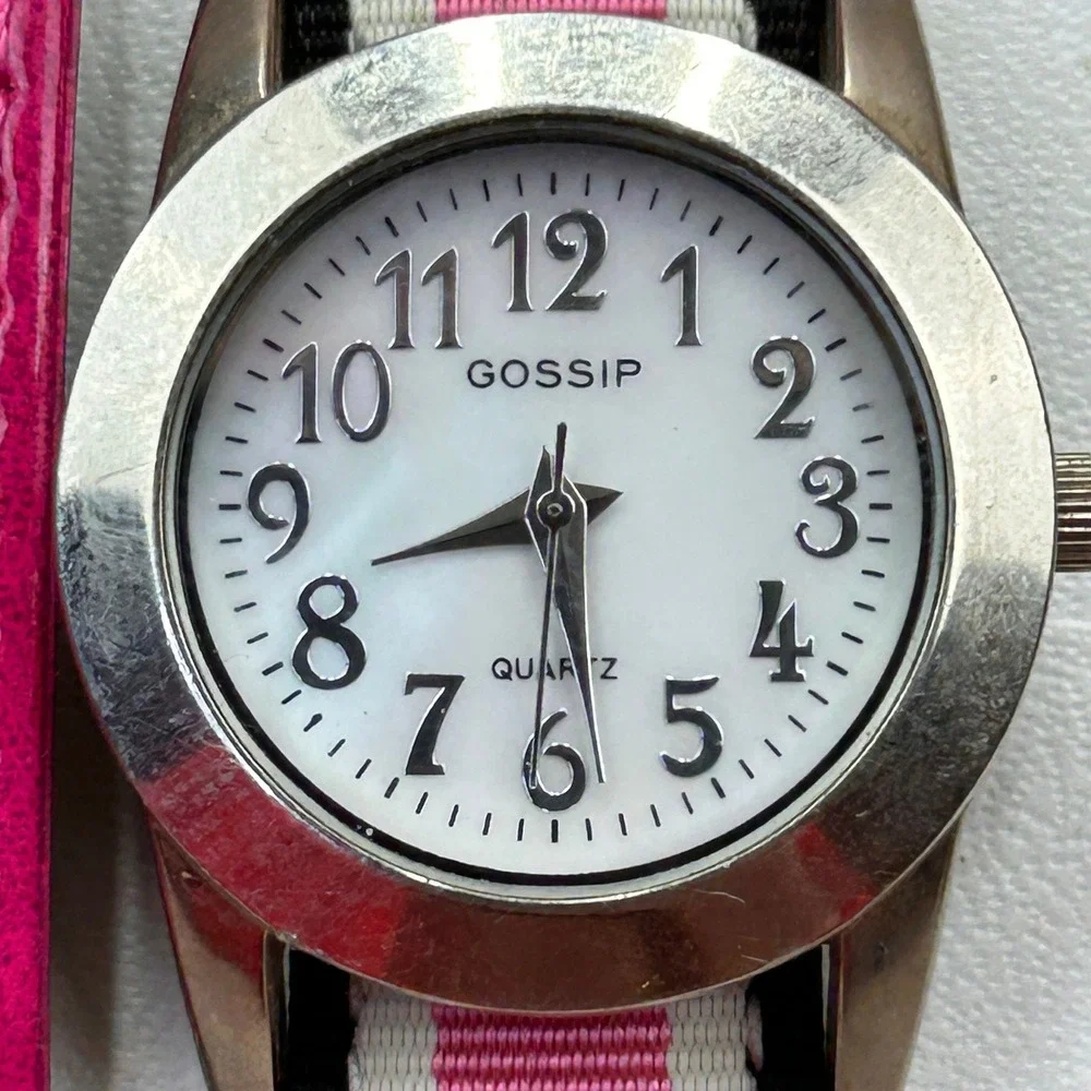 Gossip Interchangeable 2-Watch Set 2 Heads 6 Bands Gold Silver Tone Multi Tested